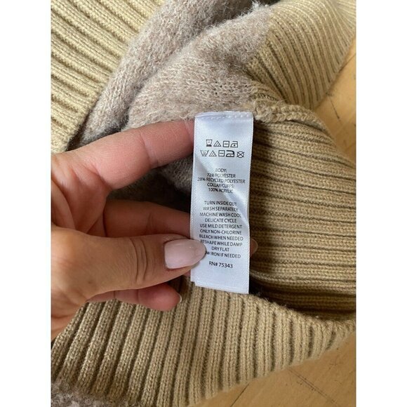 Joie BNWT collared vneck tan Sweater women sz large NEW - Picture 6 of 6